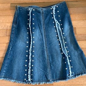 Vintage denim skirt with studded detail. Size 13